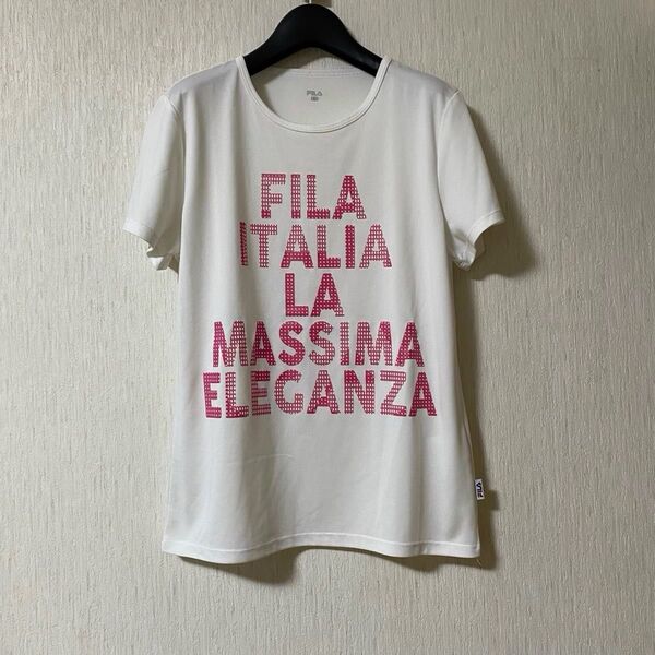FILA フィラ ロゴプリント レディース 半袖Tシャツ サイズL