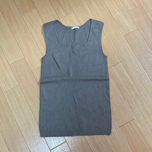 GU ブラウン ノースリーブ ニット トップス