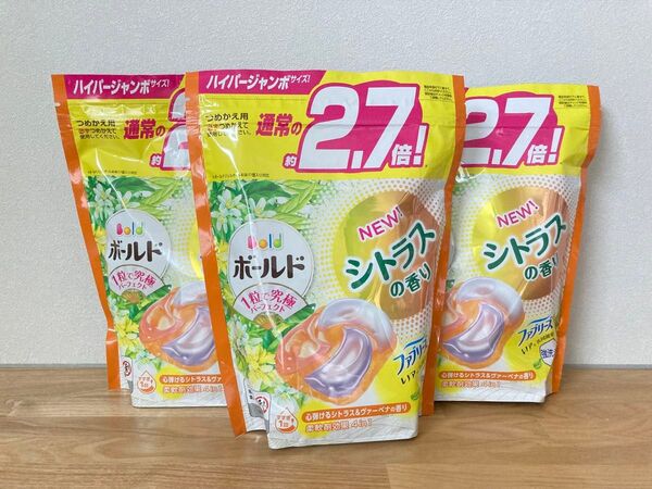 ボールド ジェルボール3D シトラスの香り詰め替え 超特大サイズ 30個入り 3袋セット