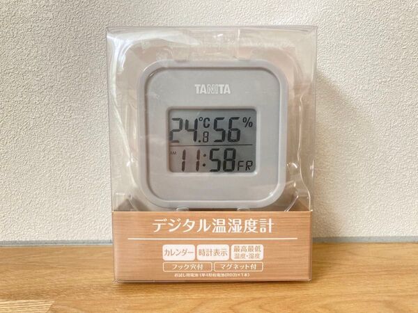 TANITA デジタル温湿度計 グレー 未使用 マグネット付き