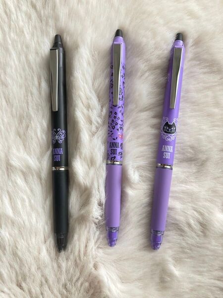 ラスト☆ANNA SUI フリクション 黒インク0.5mmボールペン 3本セット 新品未使用 限定品