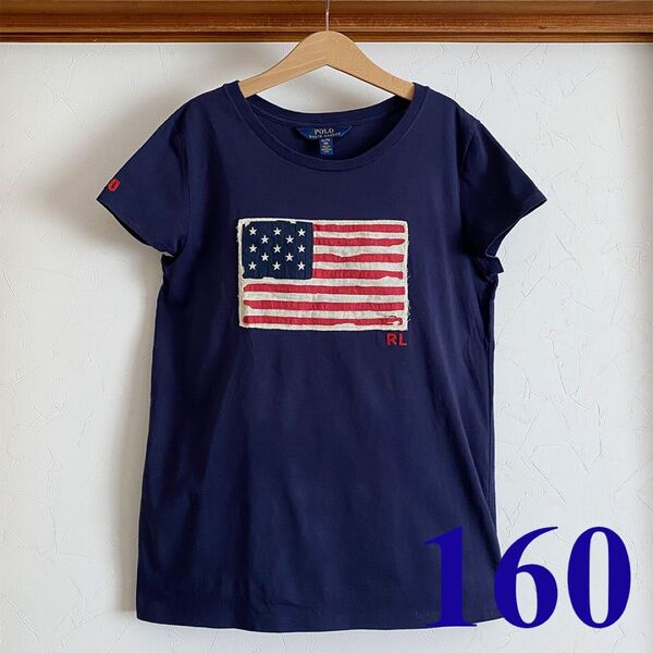 美品 ラルフローレン Tシャツ 160 レディース S M 紺 ネイビー