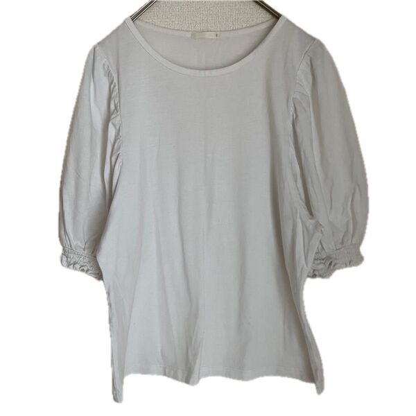 GU バルーン袖 ホワイト 半袖 綿100% Tシャツ S トップス