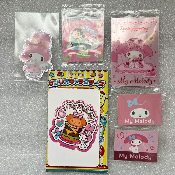 フルタ サンリオキャラクターズシールクッキー2 他食玩シールとカード マイメロディセット