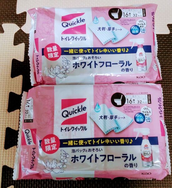 トイレクイック 泡パックとおそろい ホワイトフローラルの香り 16枚入り×2