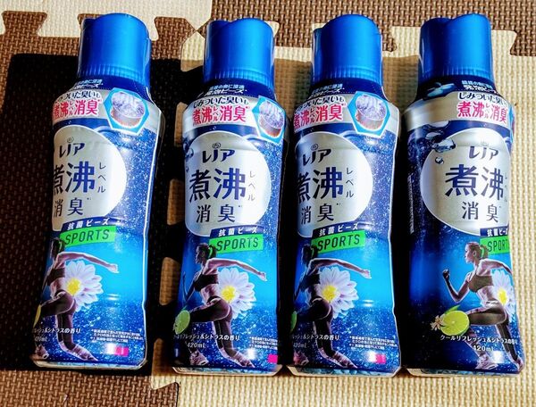 レノア 超消臭 煮沸レベル消臭 抗菌ビーズ SPORTS クールリフレッシュ&シトラス 本体 420mL×4