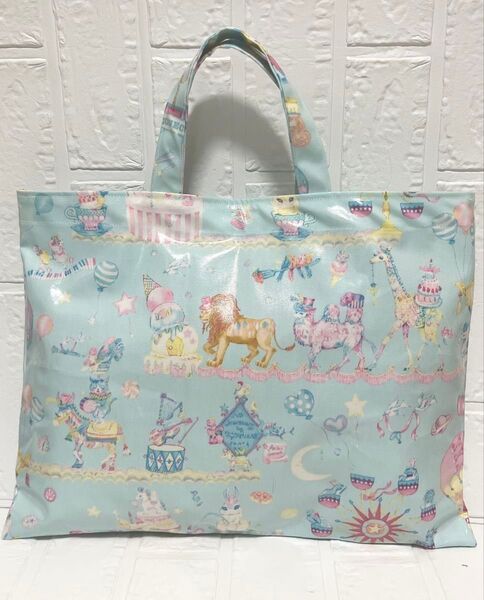 ハンドメイド ゆめかわ ラミネート生地 レッスンバッグ トートバッグ