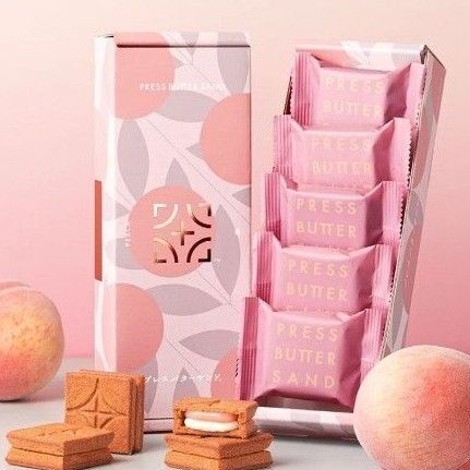 プレスバターサンド 桃 5個(未開封) 1箱 期間限定ショッパー付き