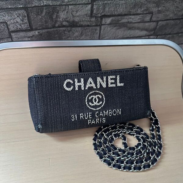 CHANEL ドーヴィル デニム チェーンショルダーバッグ ポーチ