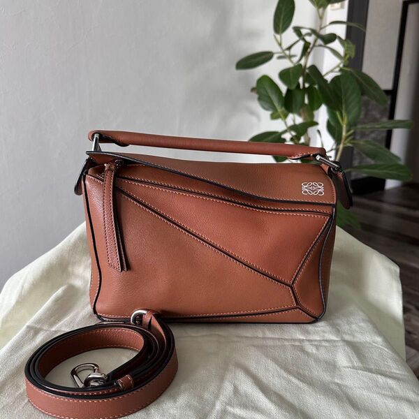 LOEWE パズルバッグ スモール タン ブラウン ショルダーバッグ 2WAY