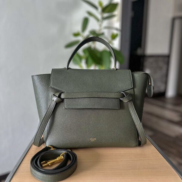 CELINE ベルトバッグ マイクロ グレインドカーフスキン ショルダーバッグ