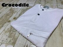 ☆送料無料☆ Crocodile クロコダイル 古着 半袖 Tシャツ メンズM ホワイト トップス 中古 即決 ヘンリーネック_画像1