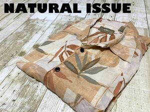 ☆送料無料☆ NATURAL ISSUE ナチュラルイシュー 古着 開襟シャツ アロハシャツ オープンカラー メンズL 総柄 トップス 中古 即決 レーヨン