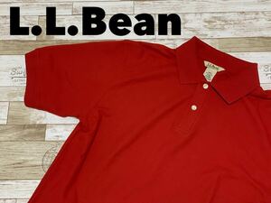 ☆送料無料☆ L.L.Bean エルエルビーン 古着 半袖 ポロシャツ メンズS レッド 無地 トップス 中古 即決