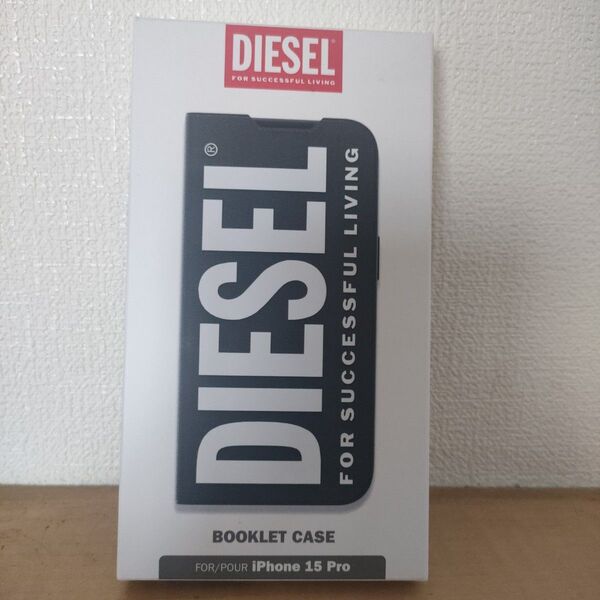 iPhone15Pro ケース ディーゼル DIESEL 黒 手帳型
