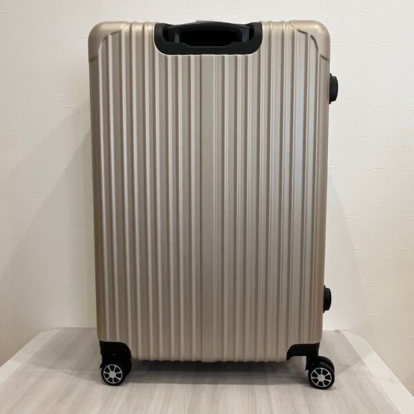【美品】スーツケース Lサイズ 98L キャリーバッグ キャリーケース 旅行鞄 軽量 旅行バッグ 海外旅行用 大 ピンクゴールド