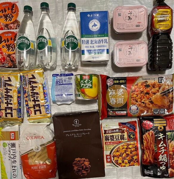 食品まとめ売り 飲料 牛乳 パスタ 炭酸 缶詰 味噌 調味料