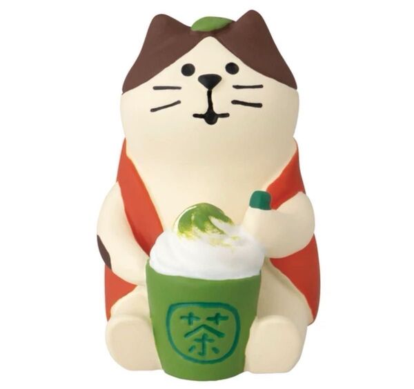 新品未使用 デコレ コンコンブル 抹茶ラテ猫 ねこ ネコ かわいい 置物 インテリア