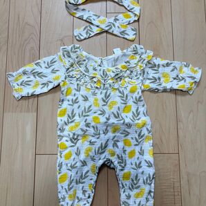 サイズ60 サイズ70 長袖 ロンパース ジャンプスーツ 女の子