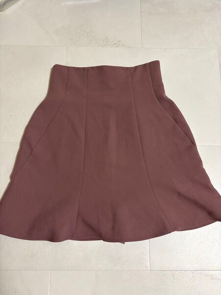 snidel ハイウエストフレアミニスカショーパン ブラウン