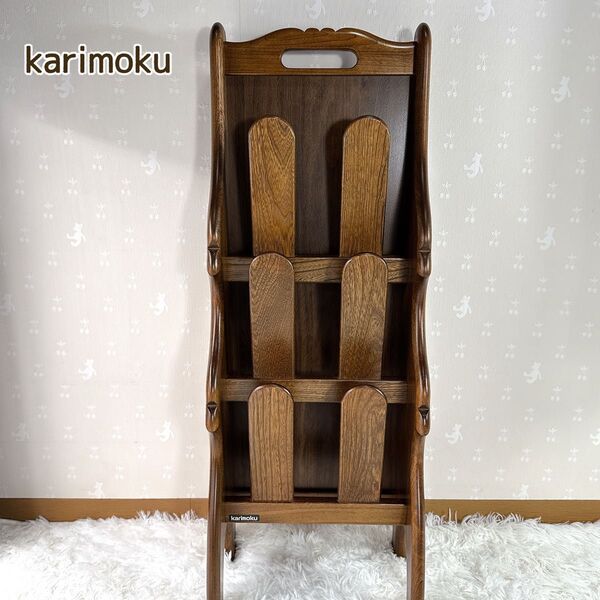 美品☆オールド カリモク アンティーク コロニアル スリッパラック