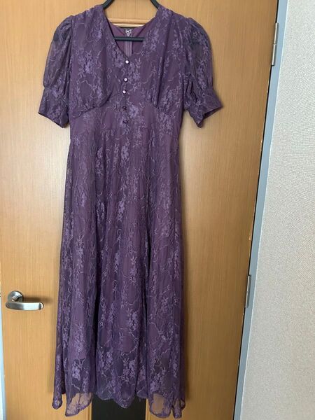 【お値下げしました】新品 タグなし グレイル パープル 総レースワンピース ロングワンピース お値段交渉ご遠慮ください