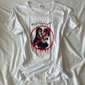 アニメ風イラストTシャツ 美少女 プリント ゴア グランジ 森ガール y2k ギャル ストリート エモガール
