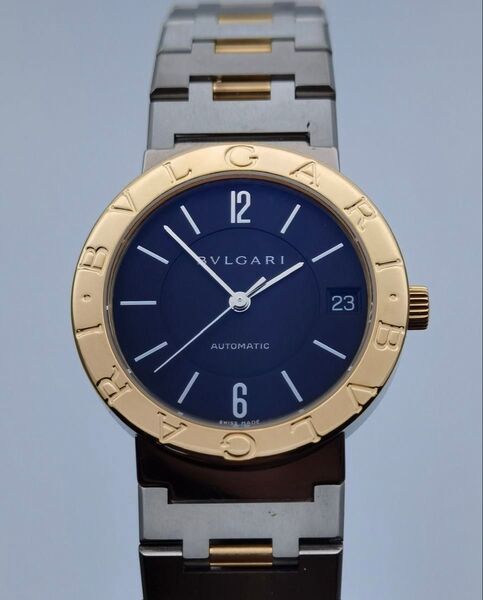 ブルガリ BVLGARI BB33SGAUTO ブルガリブルガリ デイト 黒 ブラック文字盤 K18YG SS 自動巻き ボーイズ