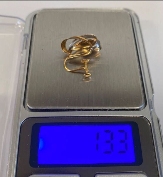 K18 Pt900 18金 プラチナ900 イヤリング 片耳 総重量約1.33g 刻印あり