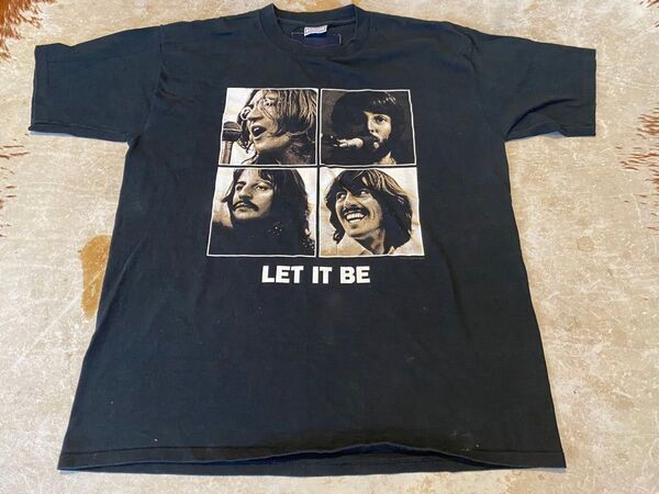 90s VINTAGE THE BEATLES LET IT BE Tシャツ XL 48 ビートルズ バンドT 中古 USED