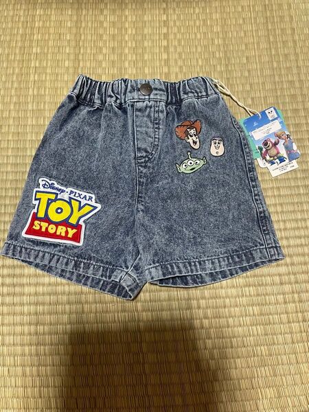 新品 トイストーリー TOYSTORY デニムハーフパンツ 90cm しまむら