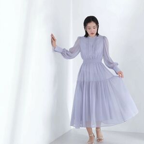 【natural beauty basic】シアー楊柳ギャザー ワンピース 2025SS