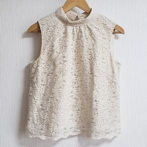 ロペピクニック ノースリーブ レースブラウス 38サイズ ベージュ