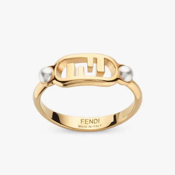 【フェンディ】オーロック パール リング フェイクパール FENDI ゴールド 金色 FENDI O’LOCK