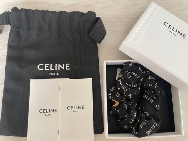 セリーヌ CELINE レイユール シュシュ シルク&ゴールドフィニッシュ ブラス ブラック ゴールド トリオンフ