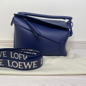 ロエベ パズル エッジバッグ スモール (サテンカーフ) 紫 パープル LOEWE うさぎチャーム アナグラムジャガード