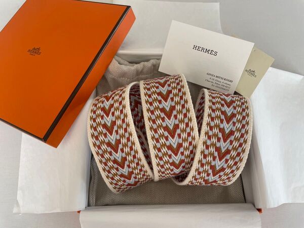 エルメス バンドリエール サングルアレグロ ショルダーストラップ ジグザグ カヴァル ゴールド HERMES 50113