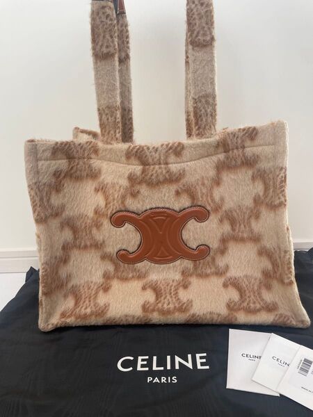 セリーヌ ラージ カバ タイス テキスタイル トリオンフ トートバッグ CELINE Large CABAS