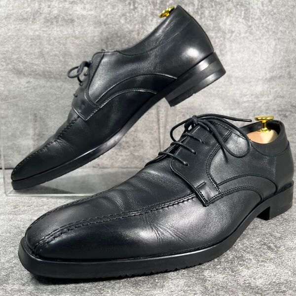 美品 REGAL リーガル レザー スワールトゥ ビジネスシューズ ゴアテックス 革靴 GORE-TEX 黒 ブラック 27cm