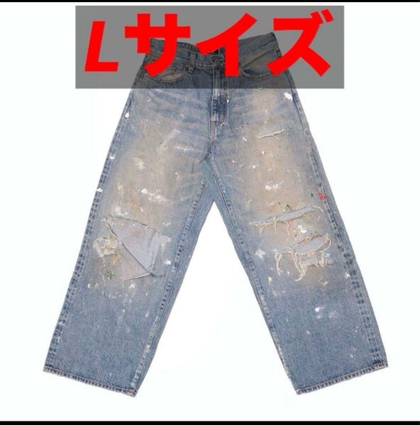 TSY RIPPED WIDE STRAIGHT DENIM INDIGO デニム インディゴ ジーンズ タトゥースタジオヤマダ