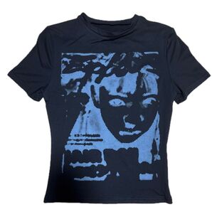 y2k チビT Tシャツ 半袖 プリント ブラック 黒