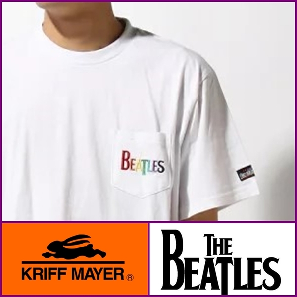 KRIFF MAYER THE BEATLESのロゴ刺繍　ホワイト　Mサイズ 「プレゼントにも最適」