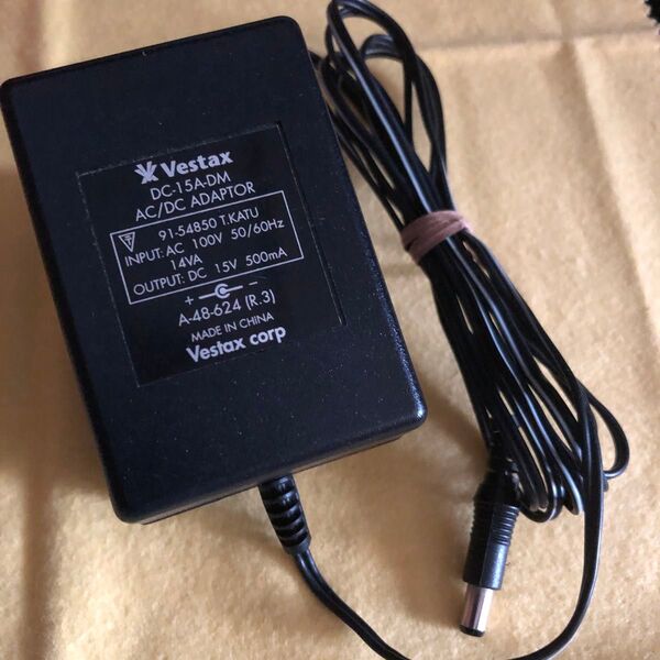 Vestax DC-15-DM 楽器機材用 電源アダプター 15V 500mA センターマイナス