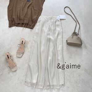 在庫1枚のみ新品1.1万!アンジェム&g’aimeシアーワイドラップパンツシアーパンツ