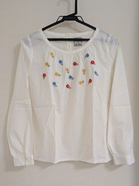 Par Avion パラビオン 花柄 刺繍 長袖ブラウス シャツ サイズONE 白 ホワイト