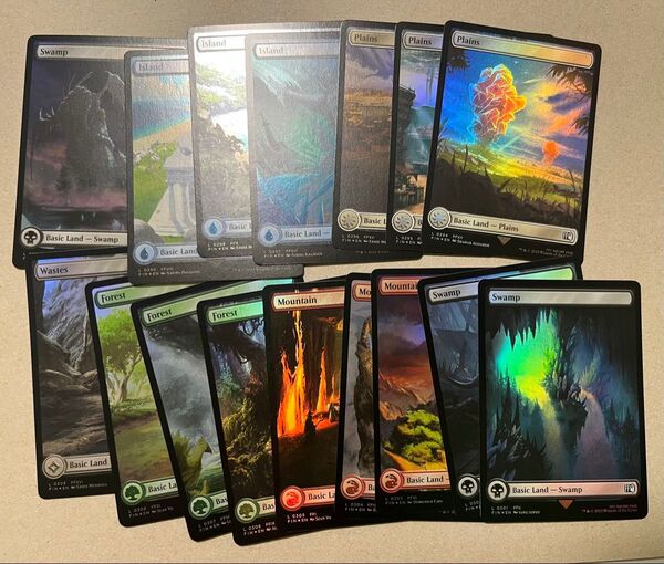 バンドル bundle 基本土地 フルアートFOIL 16枚セット ff mtg