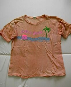 Ｎ504＊80sビンテージ　パキスタン綿　HAWAII　スーベニアTシャツ　パキＴ　コットン100　TRANSTEES