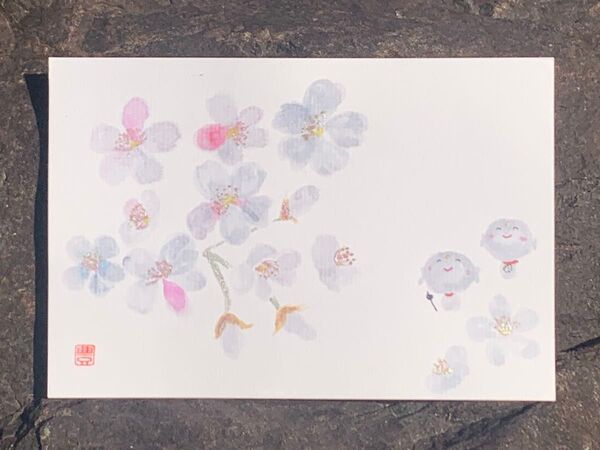 桜 お地蔵さん ポストカード 絵葉書 原画