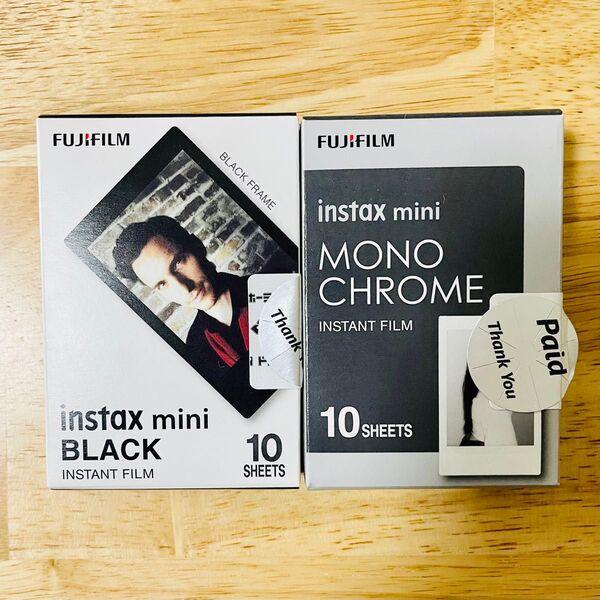 チェキ フィルム FUJIFILM instax mini 2箱 20枚 ブラック モノクローム チェキ用フィルム
