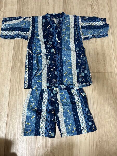甚平 キッズ 子供用 とんぼ柄 120サイズ 浴衣 セパレート 上下セット
